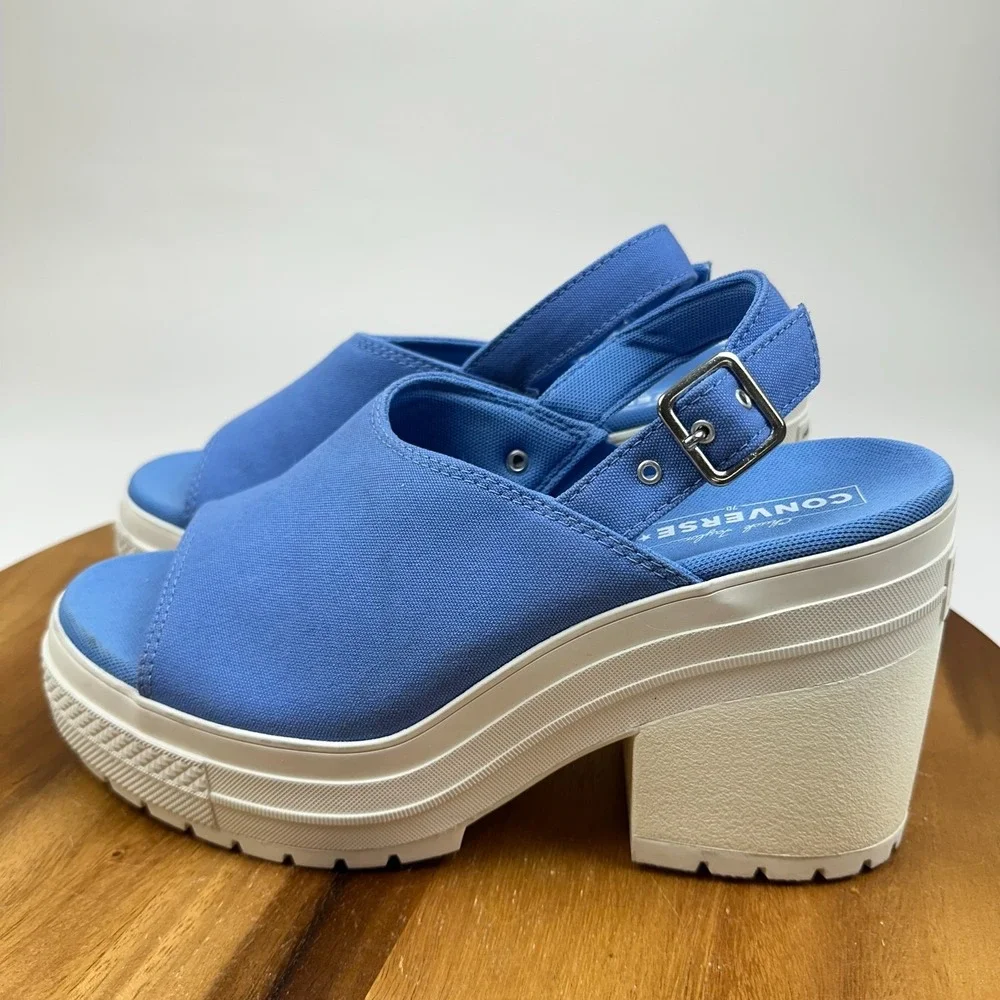 New Womens Vans Chuck 70 De Luxe Heel Slingback Blue Sandal Shoes Size 10 M NWOB